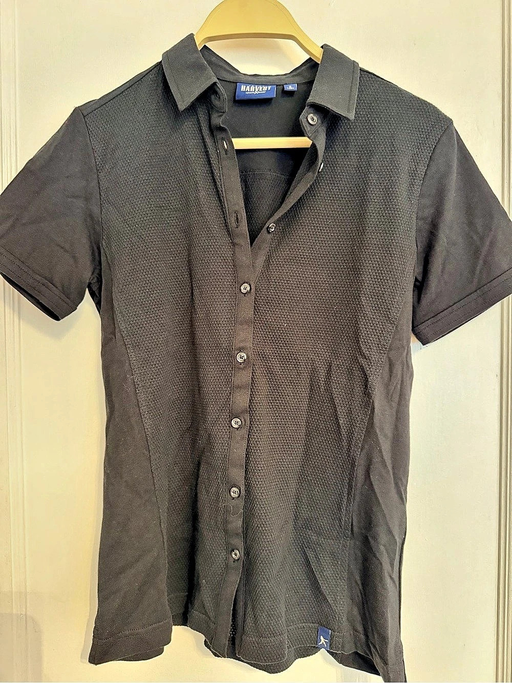 Harvest Short Sleeve Button Down Shirt Black Size Small